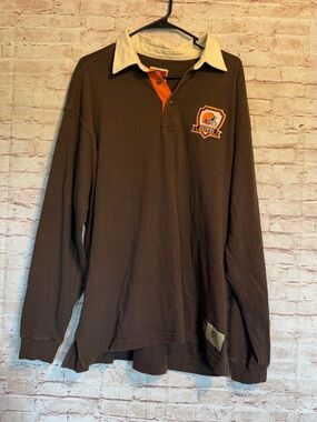 Men's Brown Vintage Cleveland Browns long sleeve NFL licensed shirt size XL